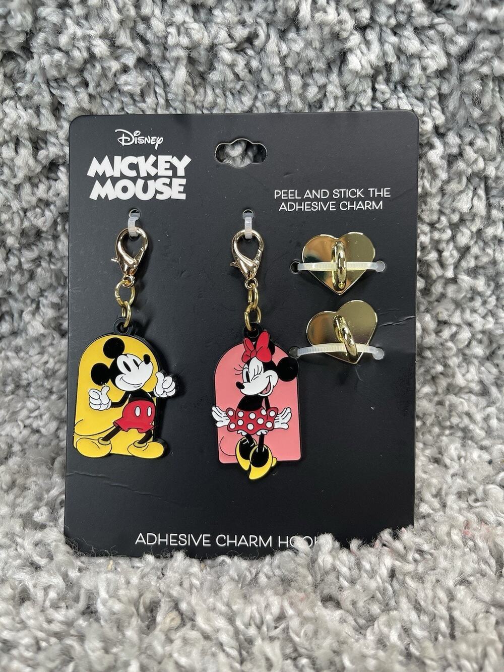 Disney Mickey Mouse Bestie 2pk Adhesive Charm Hooks Bioworld New